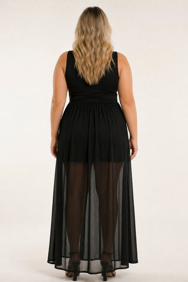 Curvy Sense Inc. Dresses Plus Size Esme Maxi Romper - Black