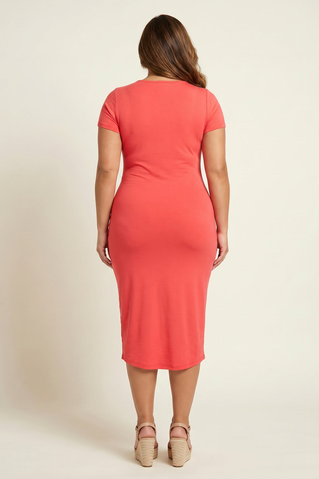 Capella Dresses Plus Size Essential Contour Dress - Coral