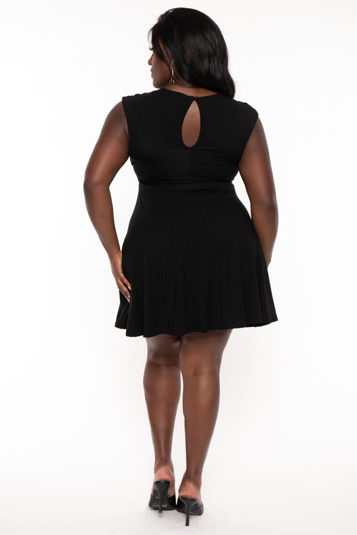 Curvy Sense Dresses Plus Size Estela Flare  Dress - Black