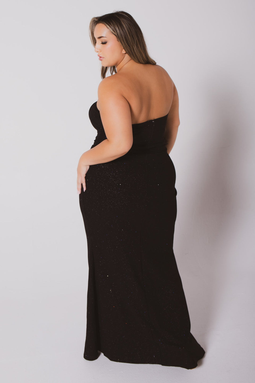 Plus Size Evangeline Bow Front Dress- Black 2X / Black at Curvy Sense Plus Size Evangeline Bow Front Dress- Black 2X / Black at Curvy Sense