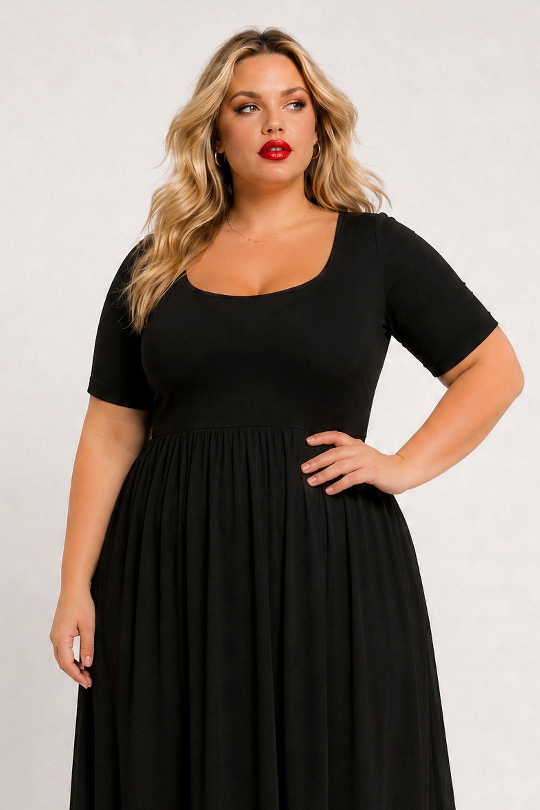 Curvy Sense Inc. Dresses Plus Size Ever After Maxi Dress- Black