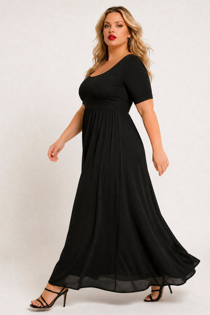 Curvy Sense Inc. Dresses Plus Size Ever After Maxi Dress- Black