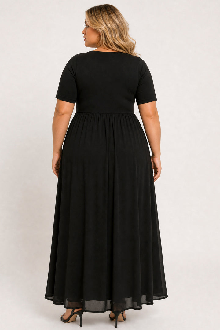 Curvy Sense Inc. Dresses Plus Size Ever After Maxi Dress- Black