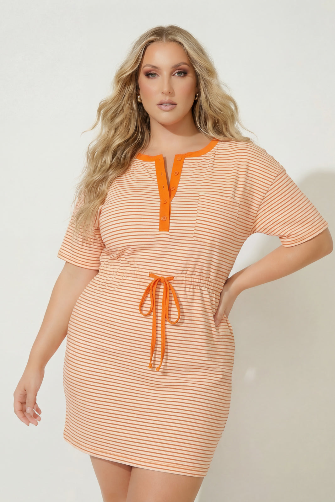 CULTURE CODE Dresses Plus Size Everyday Ease Dress  - Orange