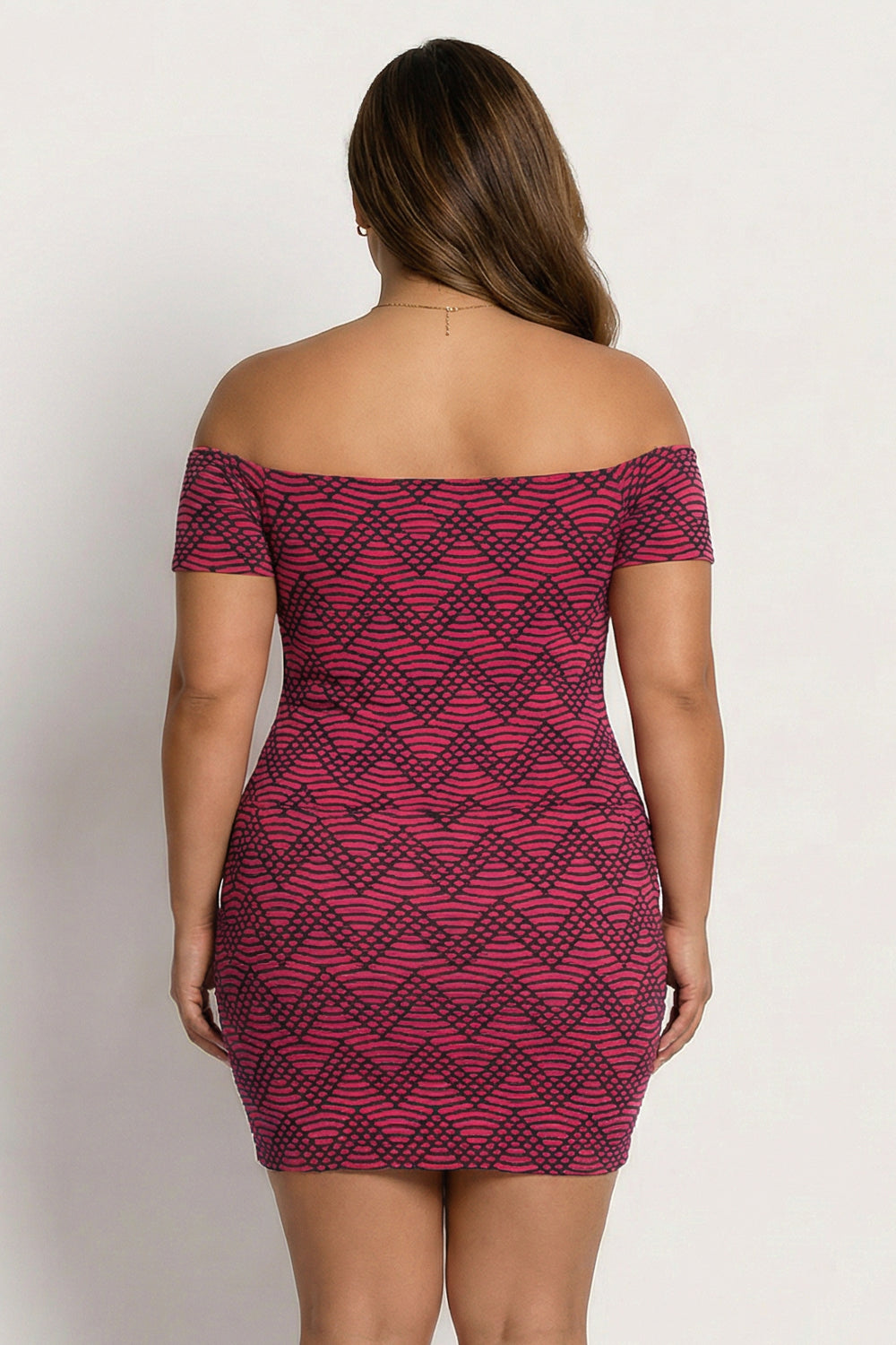 Curvy Sense Inc. Dresses Plus Size Flirt Mode Bodycon Dress - Pink