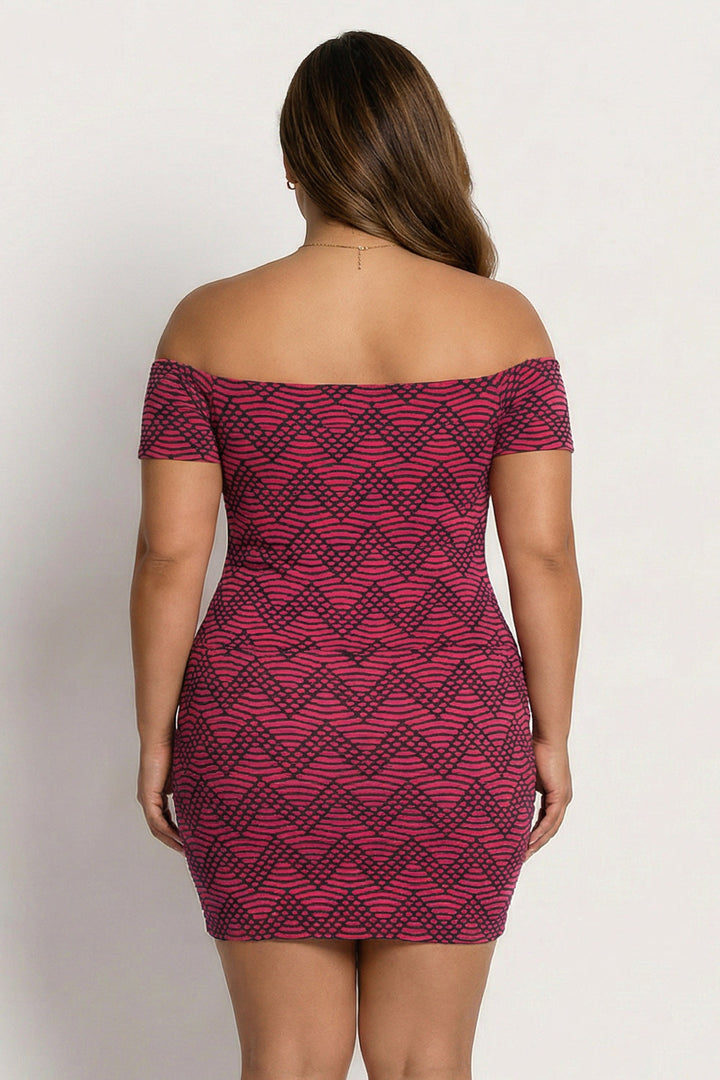 Curvy Sense Inc. Dresses Plus Size Flirt Mode Bodycon Dress - Pink