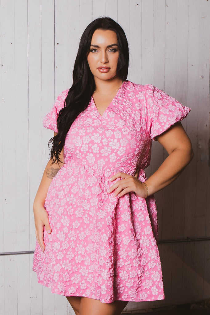 Plus Size Flora Bow Back Mini Dress