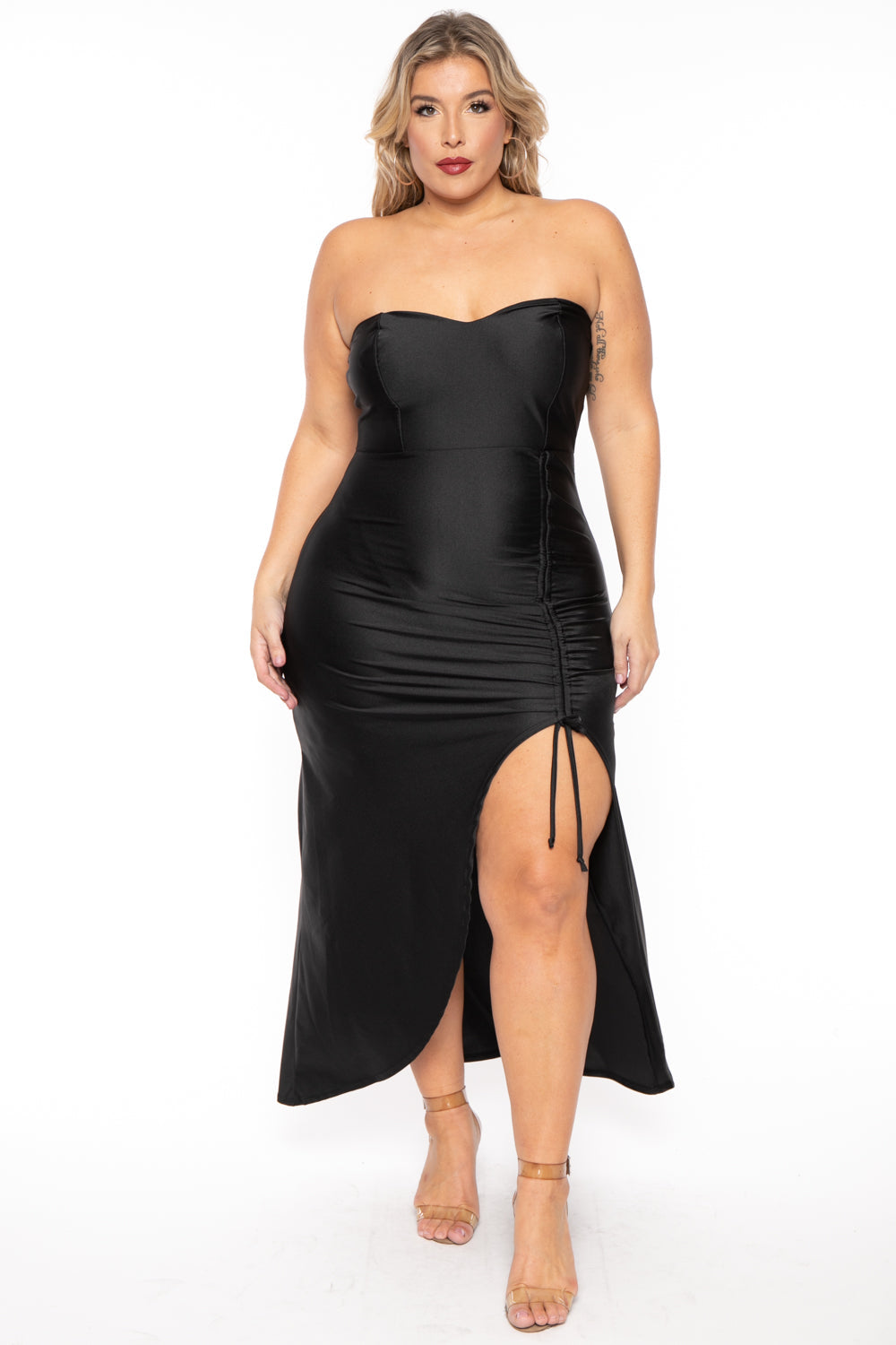 Curvy Sense Dresses 1X / Black Plus Size Francesca Strapless Dress - Black