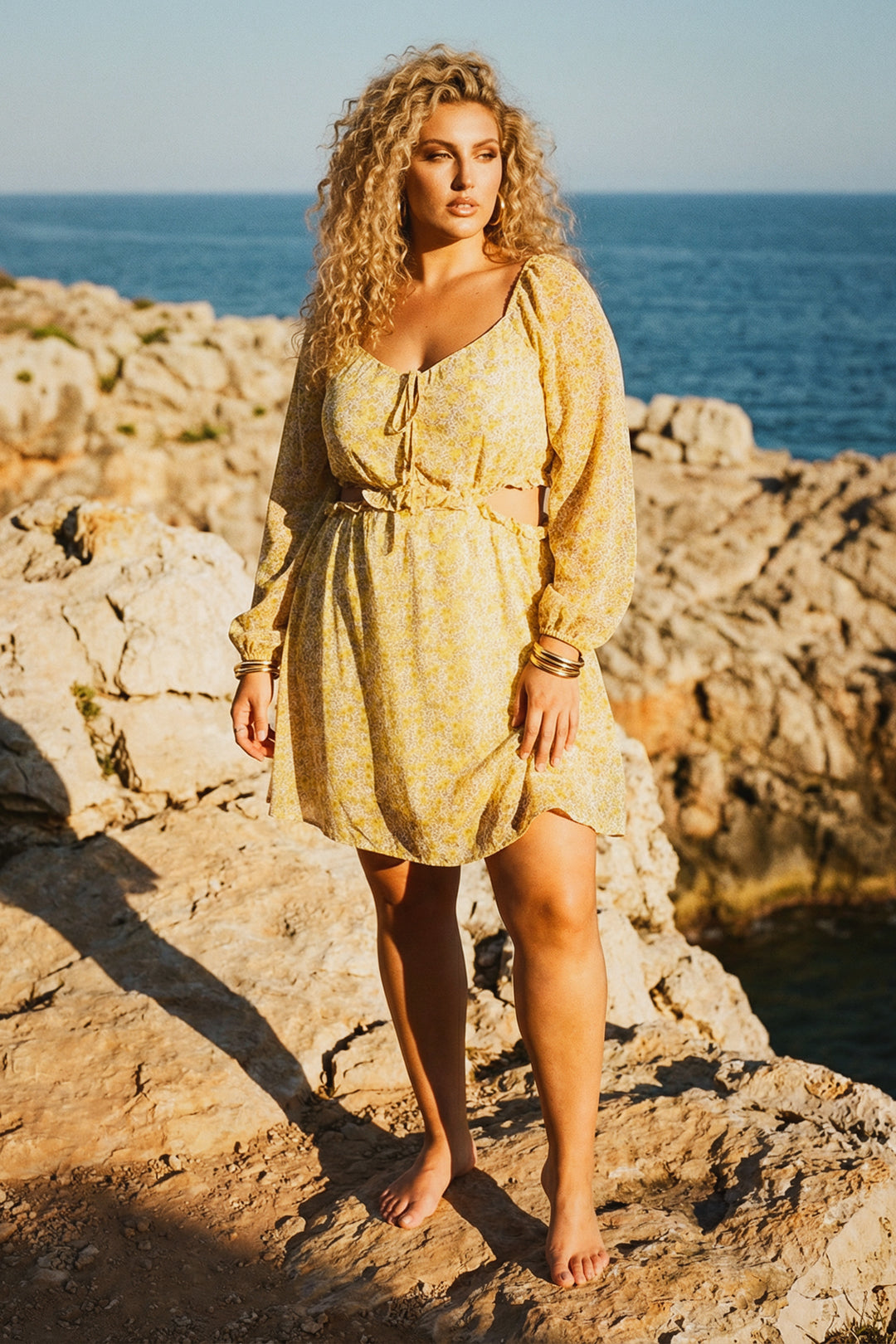 plus yellow dress Plus Size Garden Whisper Dress