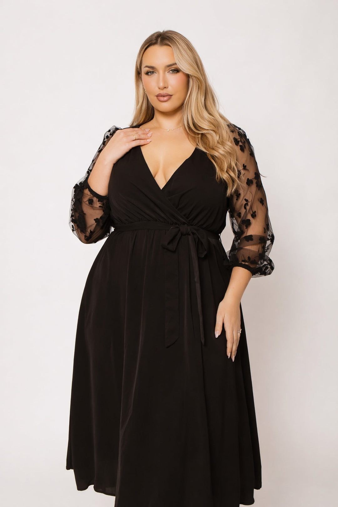 Curvy Brezee Dresses Plus Size Giovanna Elegance Dress - Black