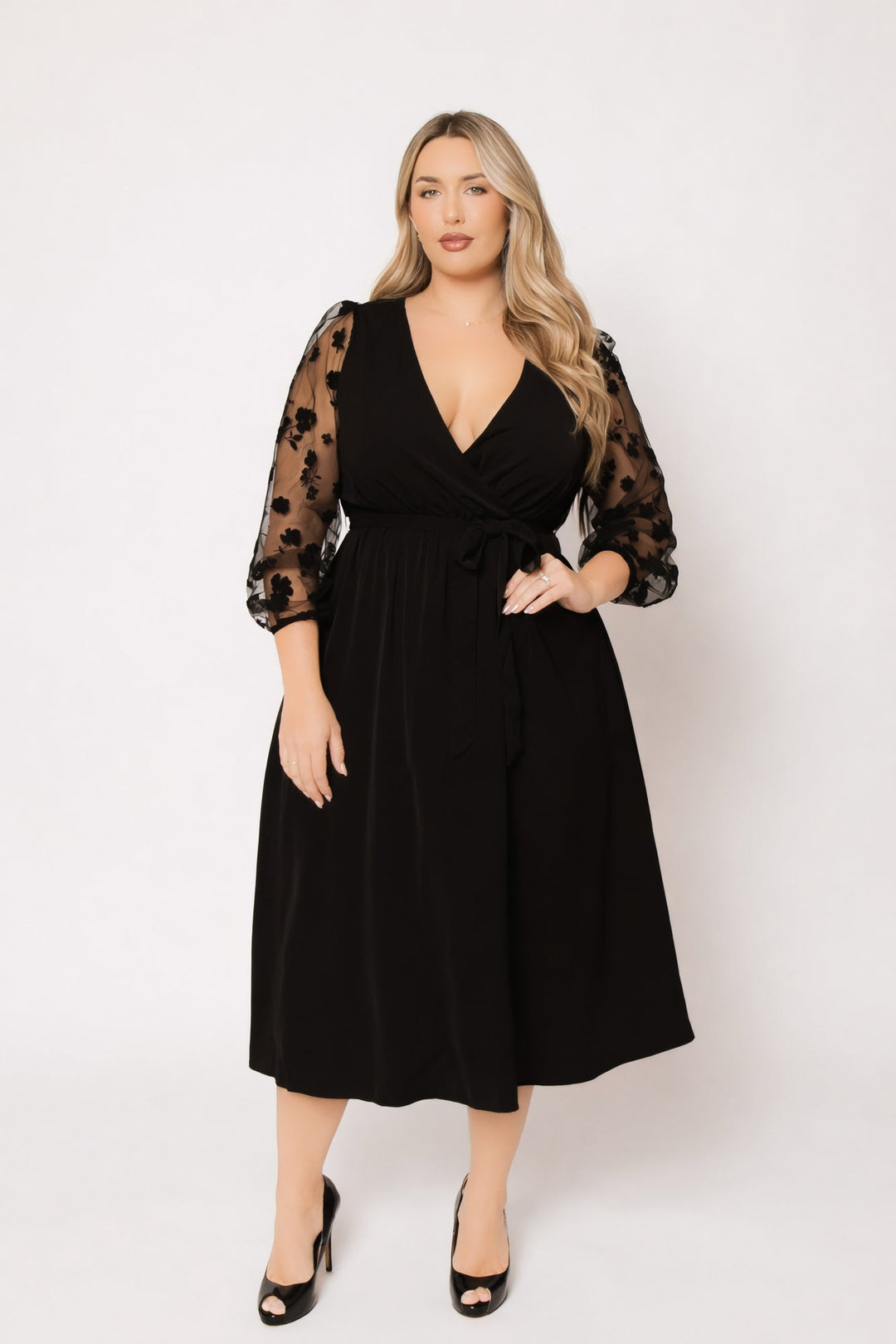 Curvy Brezee Dresses Plus Size Giovanna Elegance Dress - Black