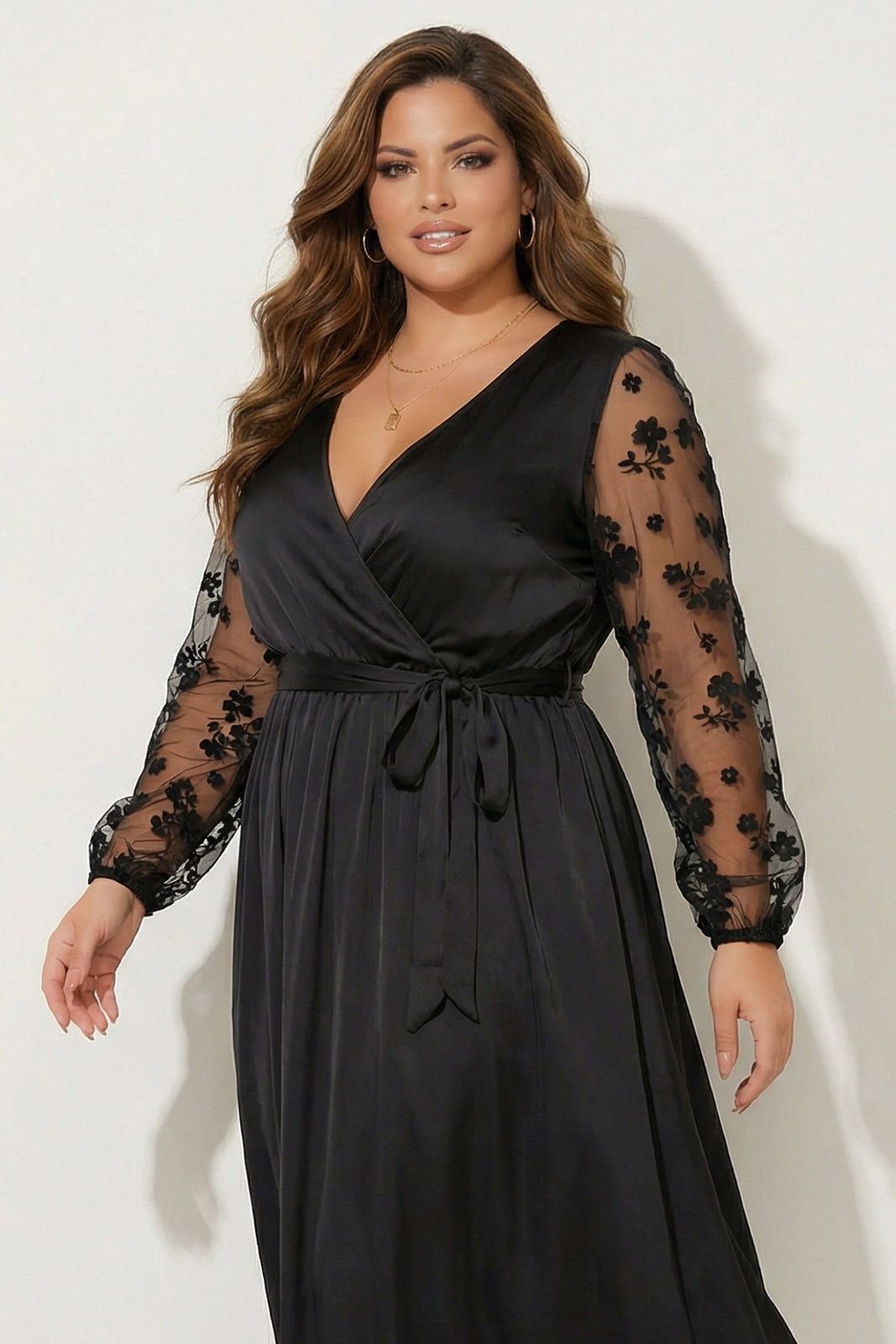 Curvy Brezee Dresses Plus Size Giovanna Elegance Dress - Black