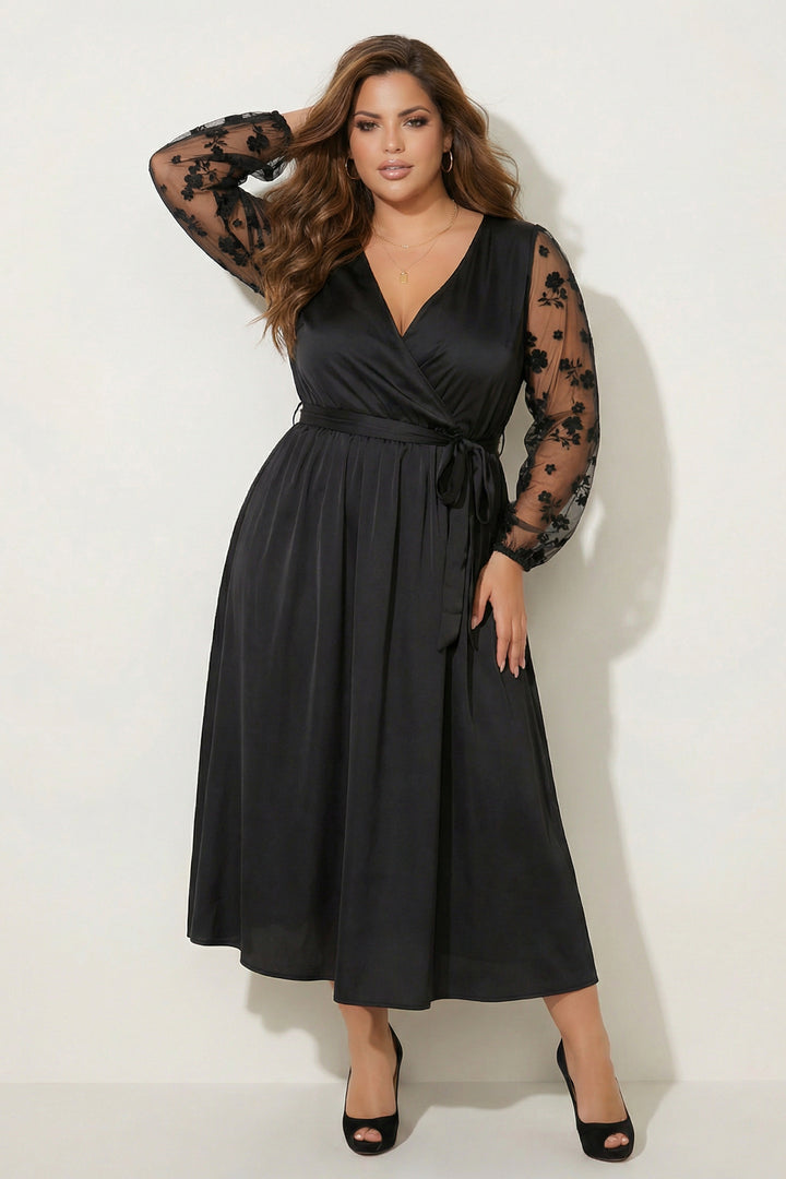 Curvy Brezee Dresses Plus Size Giovanna Elegance Dress - Black