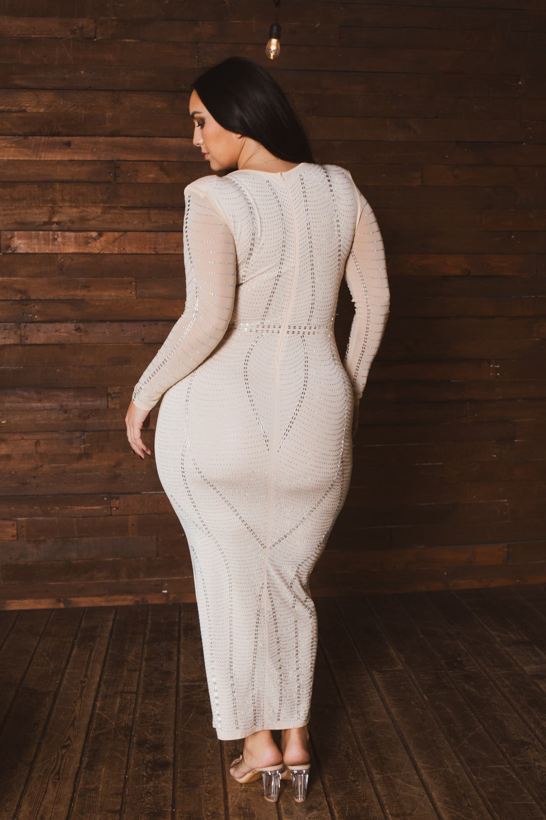 Aria Romance Dresses Plus Size Goddess Glow Dress - Nude