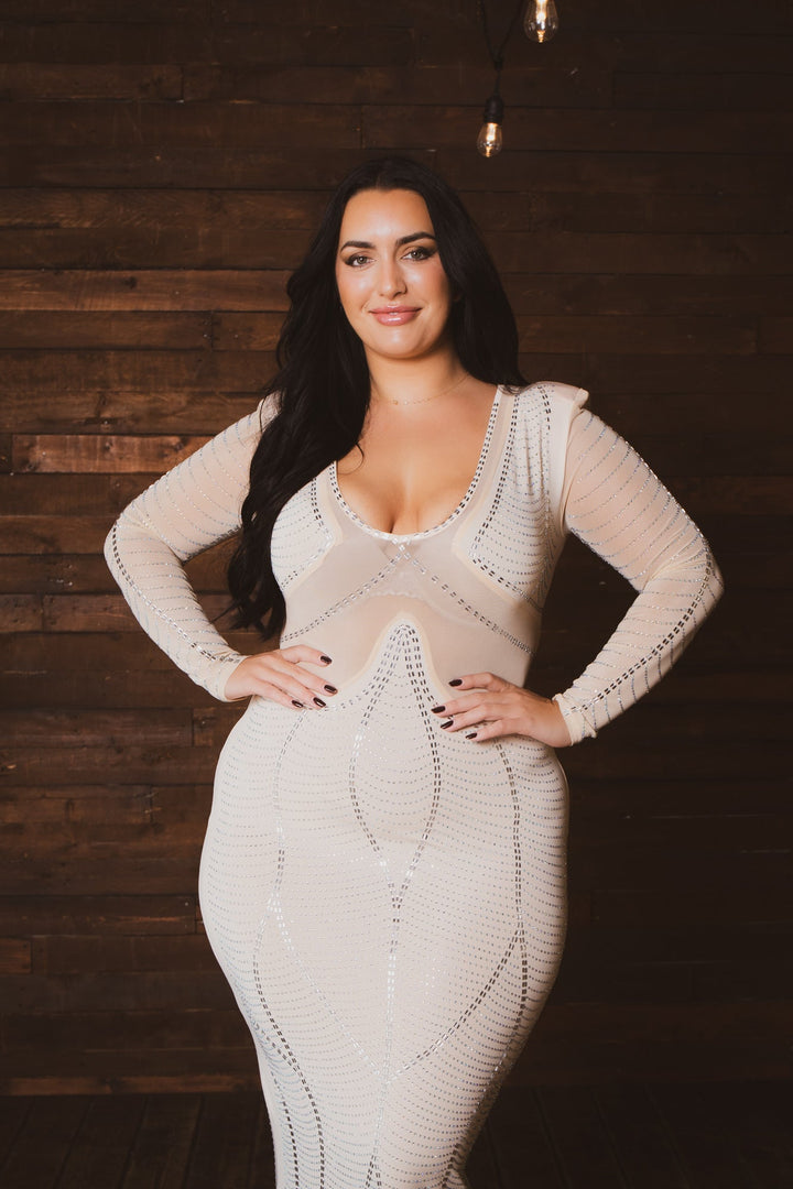 Aria Romance Dresses Plus Size Goddess Glow Dress - Nude
