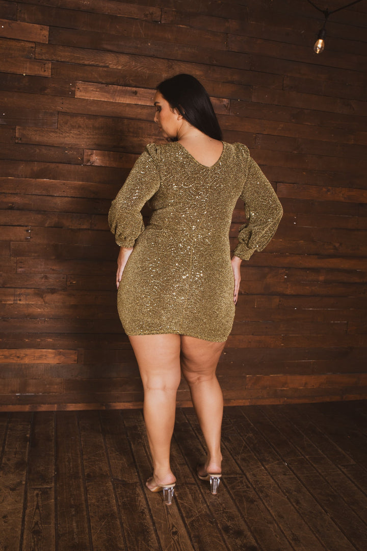 Gibiu Dresses Plus Size Golden Glow Dress - Gold