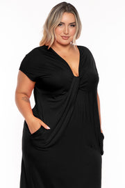 CULTURE CODE Dresses Plus Size Grace Twist Front  Maxi Dress  - Black