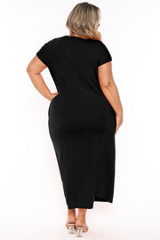 CULTURE CODE Dresses Plus Size Grace Twist Front  Maxi Dress  - Black