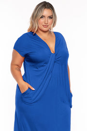 CULTURE CODE Dresses Plus Size Grace Twist Front  Maxi Dress  - Blue