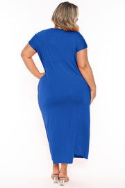 CULTURE CODE Dresses Plus Size Grace Twist Front  Maxi Dress  - Blue