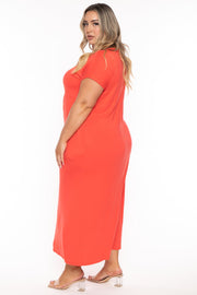 CULTURE CODE Dresses Plus Size Grace Twist Front  Maxi Dress  - Orange