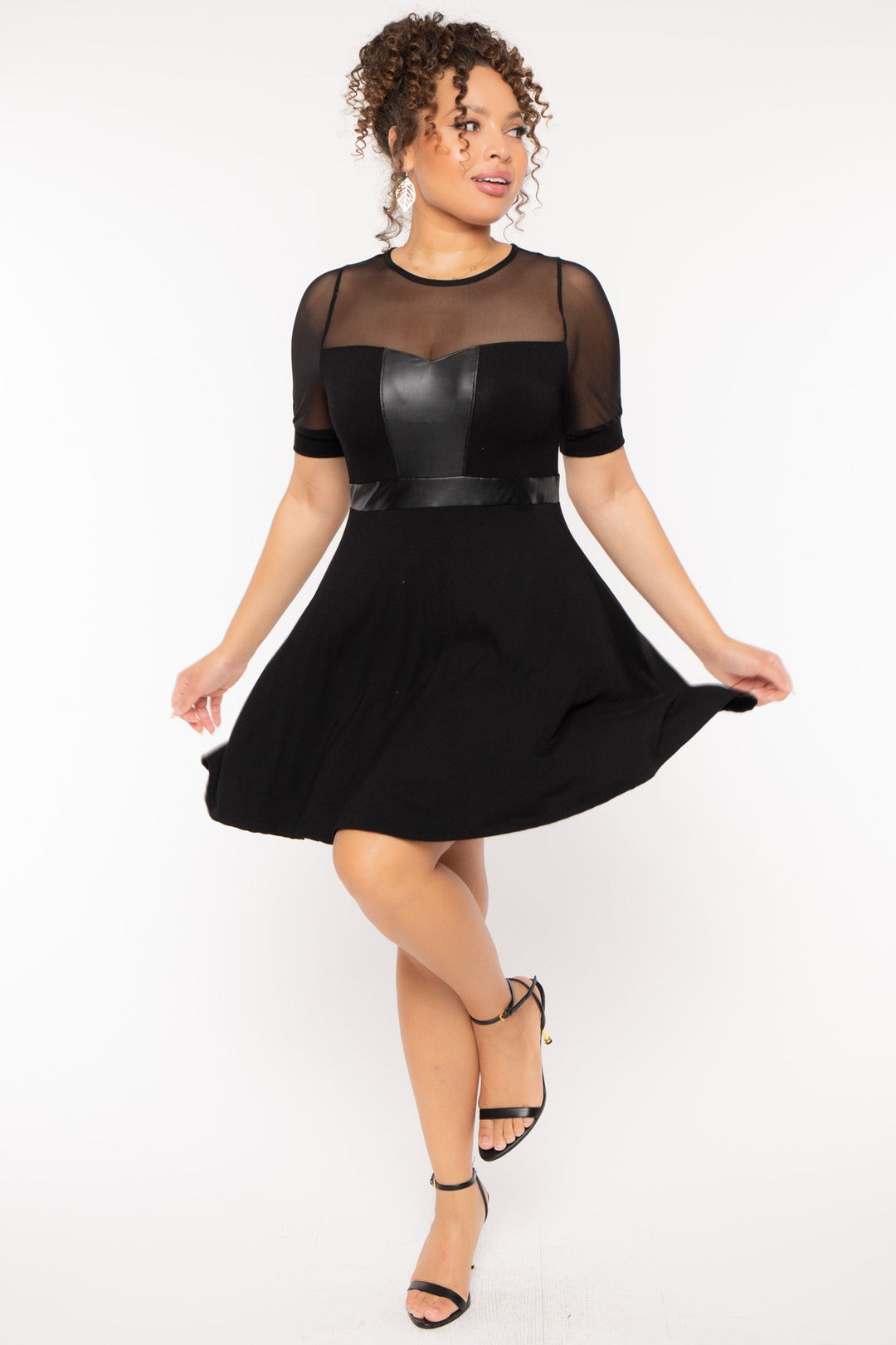 Curvy Sense Dresses Plus Size  Imani Flare Dress - Black