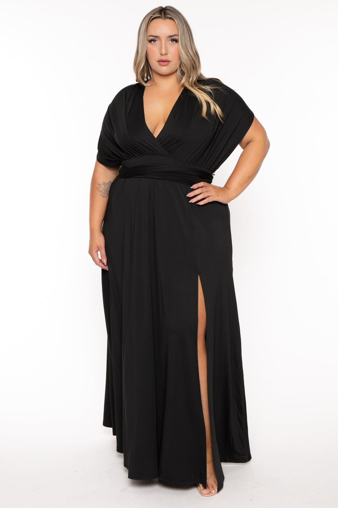 Dress Day Dresses Plus Size Infinity Multi Way  Maxi Dress - Black