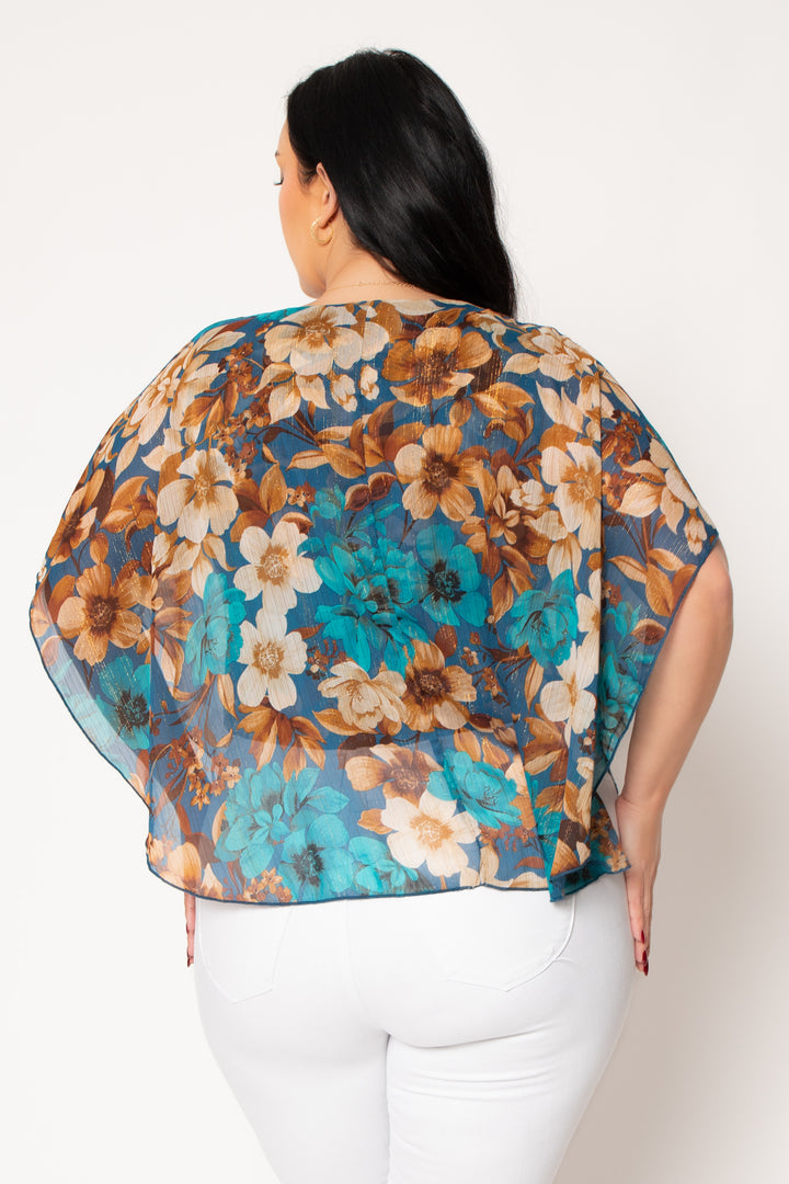 Winslow Dresses Plus Size Isabella Floral Blouse - Turquoise