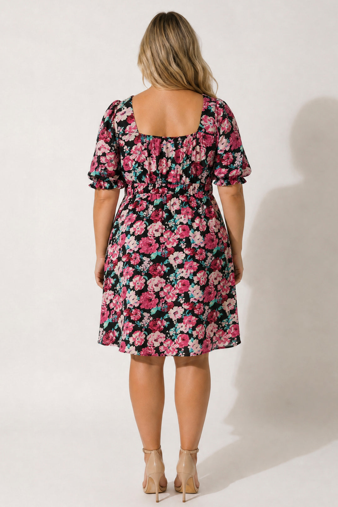 Curvy Sense Inc. Dresses Plus Size Isabella Sweetheart Dress- Black/Mauve
