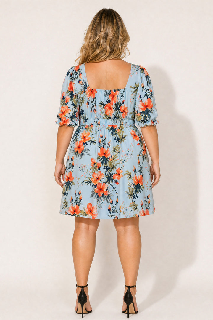 Curvy Sense Inc. Dresses Plus Size Isabella Sweetheart Dress- Light Blue
