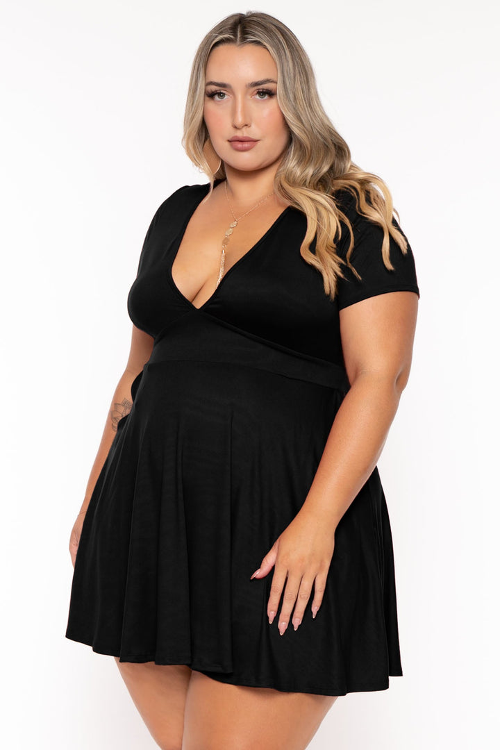 Curvy Sense Dresses Plus Size Jayne Flare Dress - Black