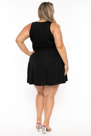 Curvy Sense Dresses Plus Size Jeanine  Flare Dress - Black