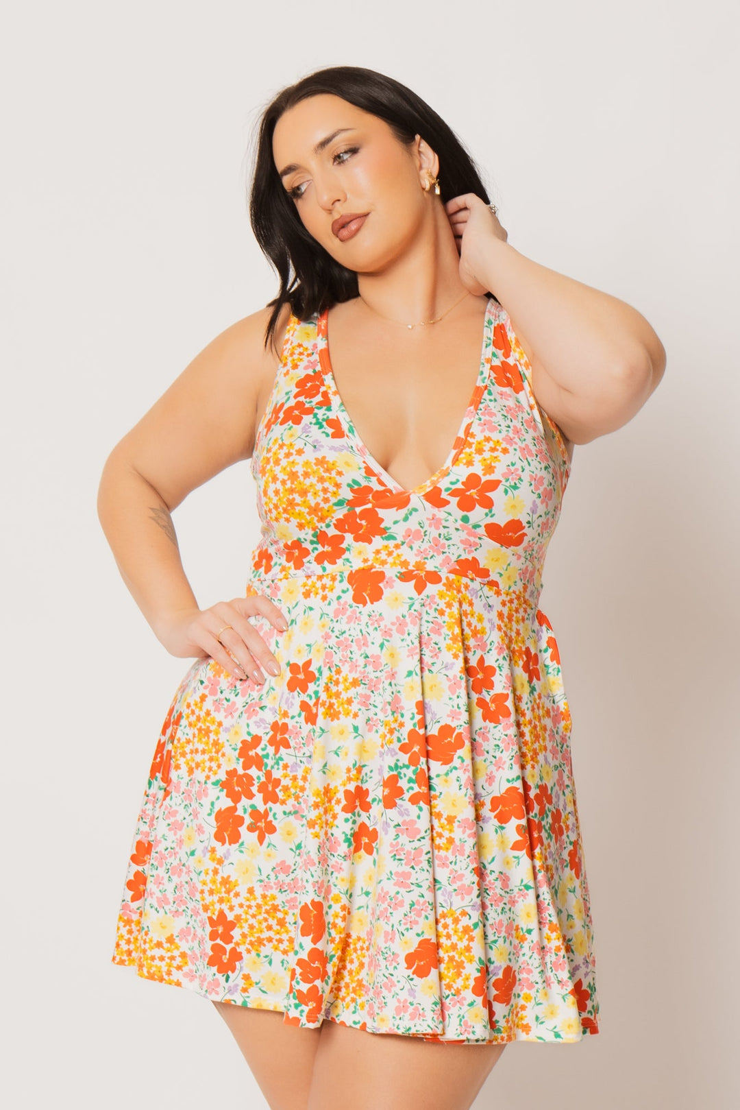 Curvy Sense Inc. Dresses Plus Size Jeanine  Flare Dress - Ivory