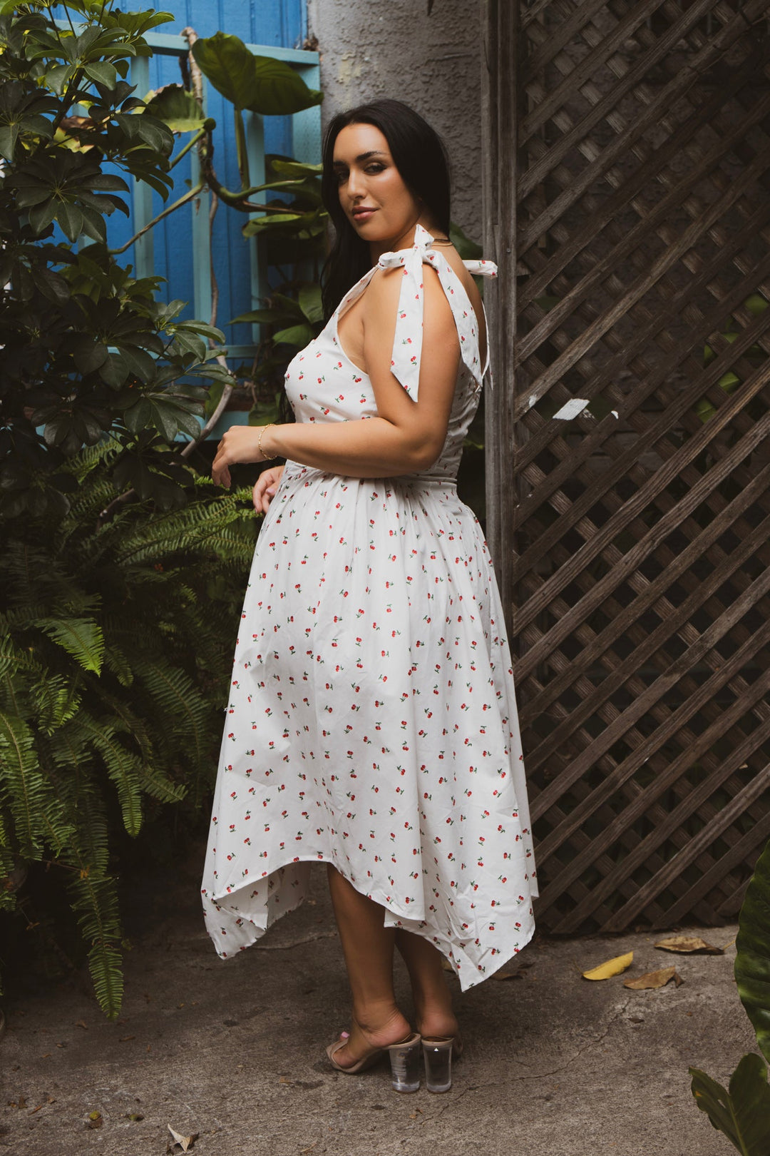 Women's Plus Size Juliet Bloom Dress- Ivory - Curvy Sense Women's Plus Size Juliet Bloom Dress- Ivory - Curvy Sense