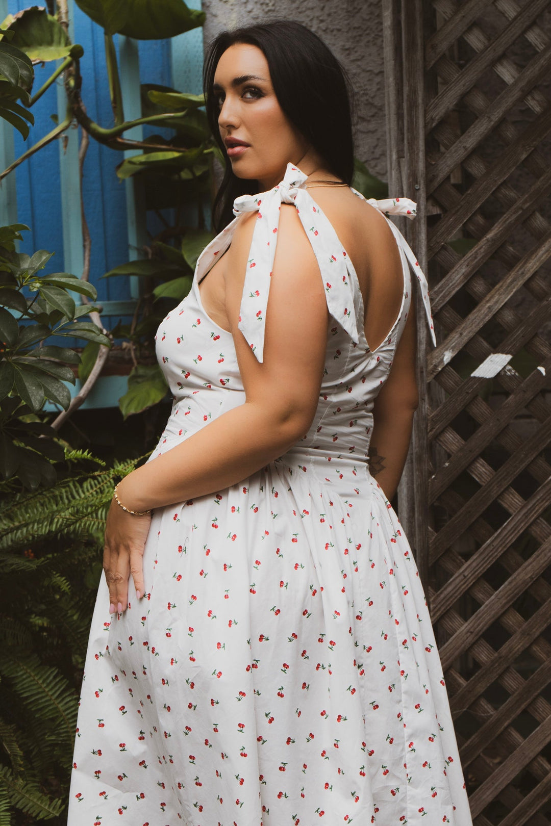 Women's Plus Size Juliet Bloom Dress- Ivory - Curvy Sense Women's Plus Size Juliet Bloom Dress- Ivory - Curvy Sense