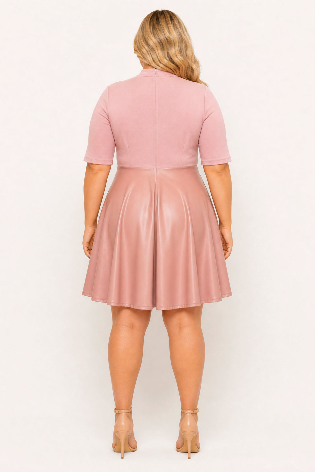 Curvy Sense Inc. Dresses Plus Size Juliette Mock Neck Dress - Mauve