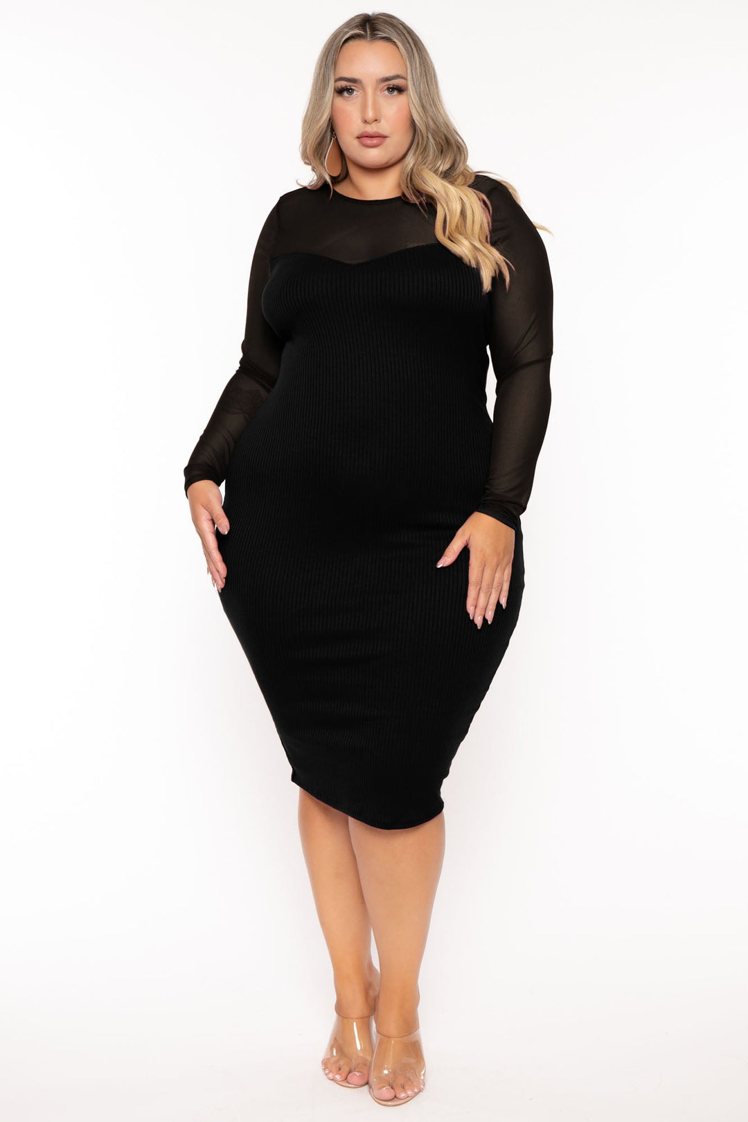 Plus Size Faneli Tunic Dress- Black – Curvy Sense