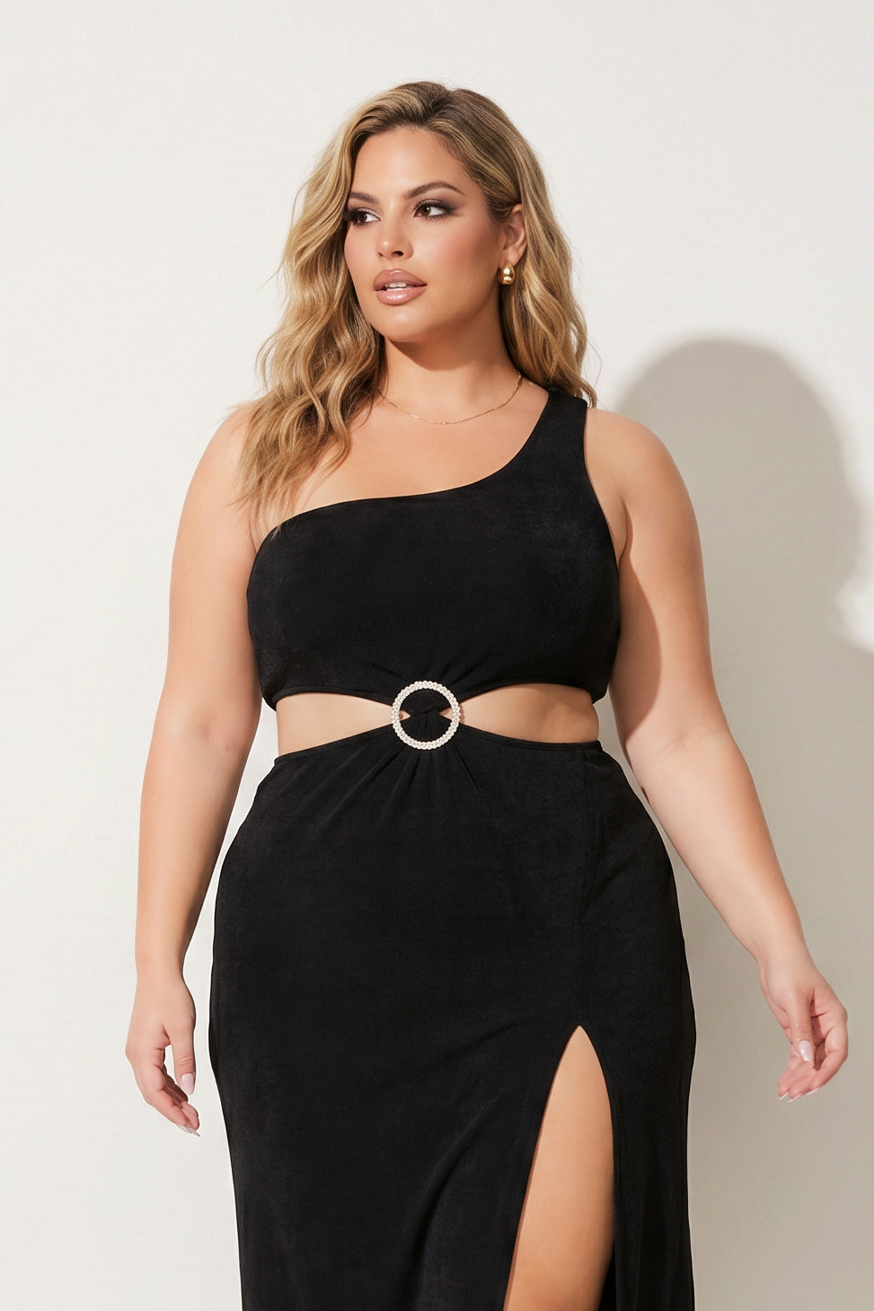 Curvy Sense Inc. Dresses Plus Size Kateri Cut Out Dress- Black