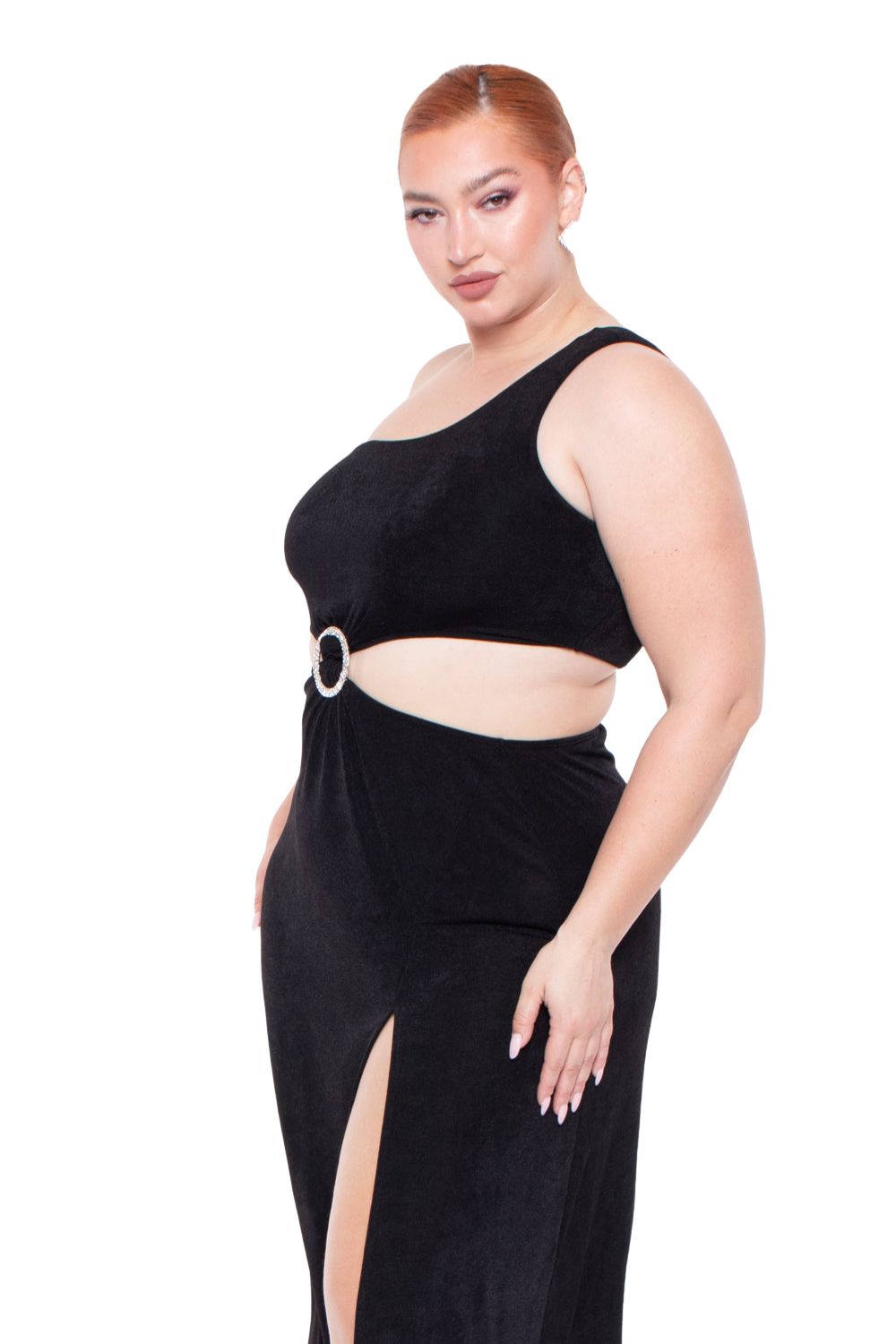 Curvy Sense Dresses Plus Size Kateri Cut Out Dress- Black