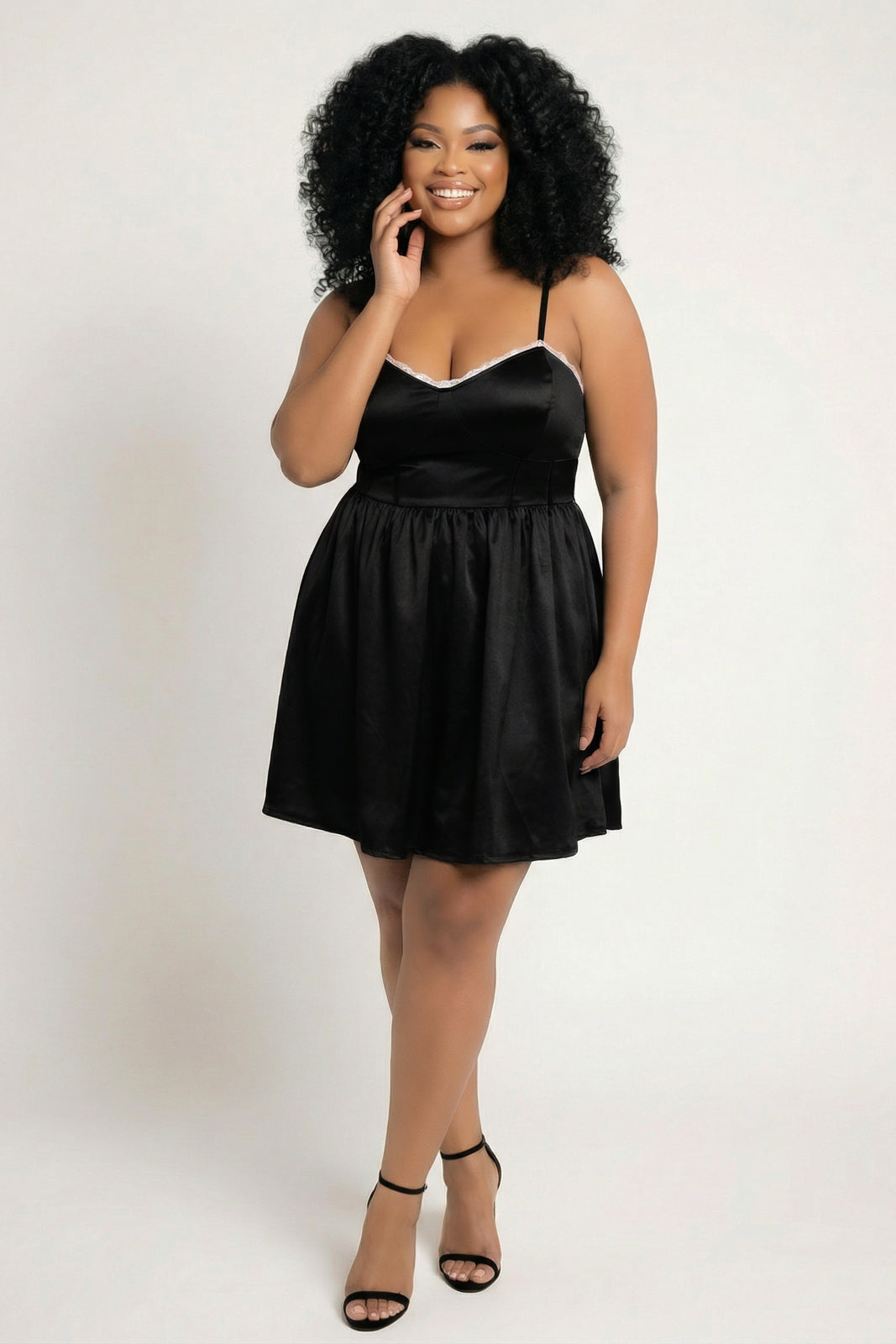 green emerald velvet dress Polka-Dot Flare Dress main image 0