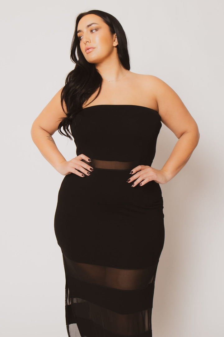Curvy Sense Dresses Plus Size Kira Maxi Dress  - Black