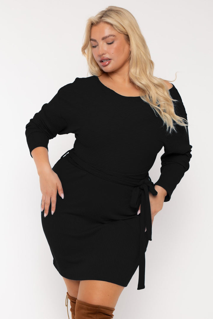CULTURE CODE Dresses Plus Size Leila Off Shoulder  Dress - Black