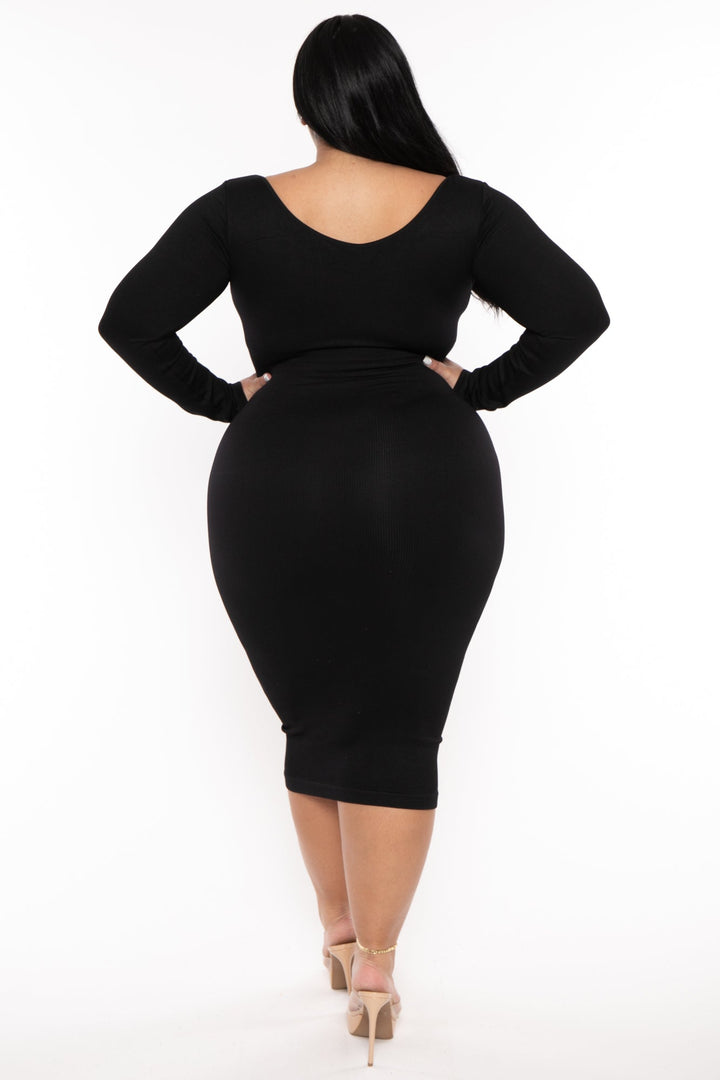 Simply2 Dresses Plus Size Little Shapewear Dress - Black