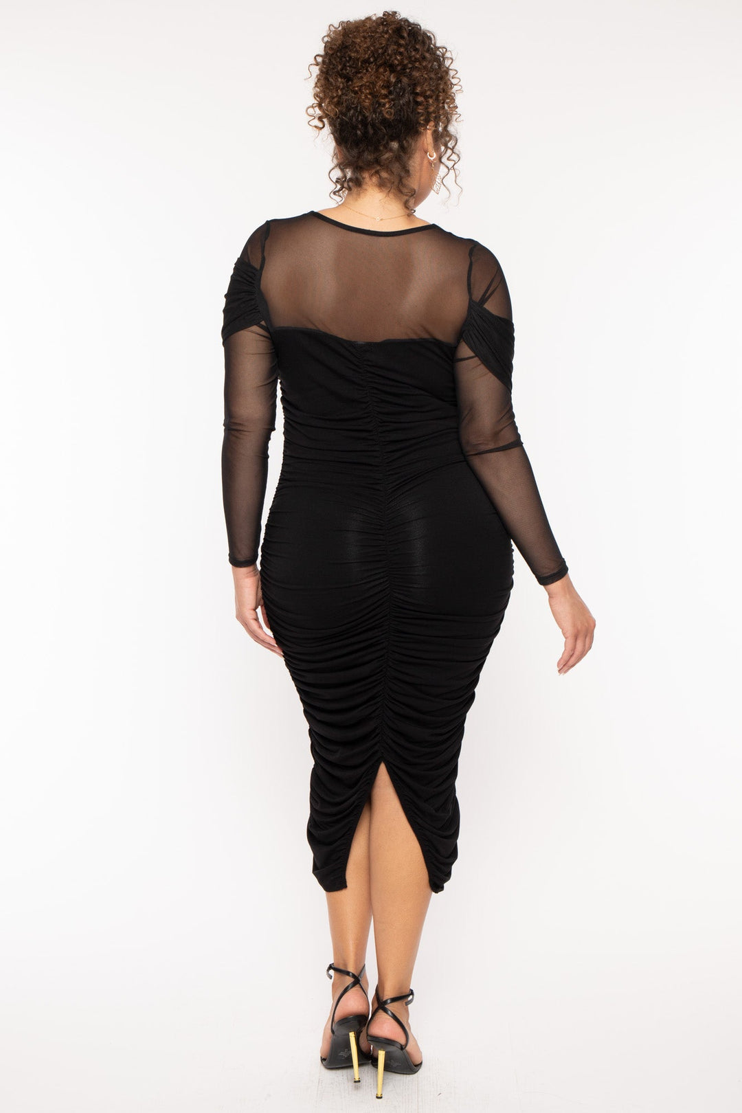 Curvy Sense Dresses Plus Size Lizabeth  Bodycon  Dress- Black