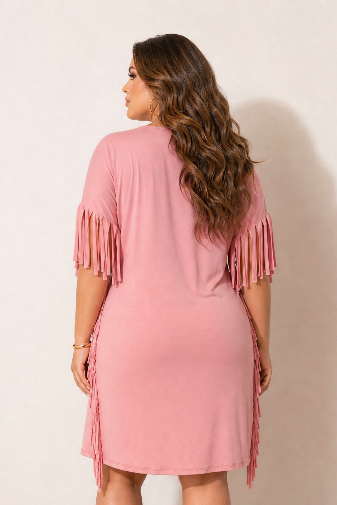 Curvy Sense Inc. Dresses Plus Size Lounge Escape Tee Dress - Blush