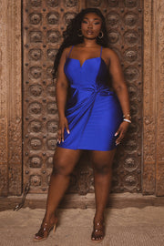 Curvy Sense Dresses 1X / Blue Plus Size Lunette Cami Mini Dress -Blue