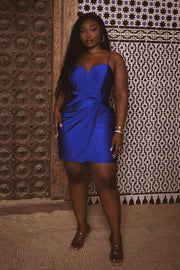 Curvy Sense Dresses Plus Size Lunette Cami Mini Dress -Blue