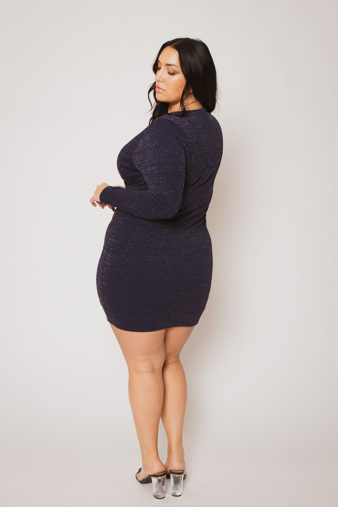 Curvy Sense Inc. Dresses Plus Size Luxe Desire Dress - Navy
