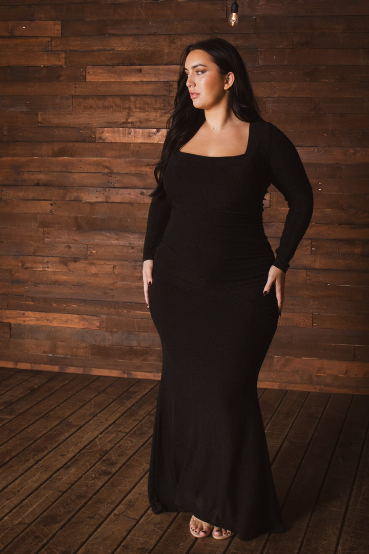 SYMPHONY Dresses Plus Size Luxe Siren Dress- Black