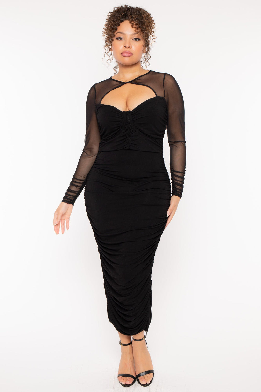 Curvy Sense Dresses Plus Size Maelys  Bodycon  Dress- Black